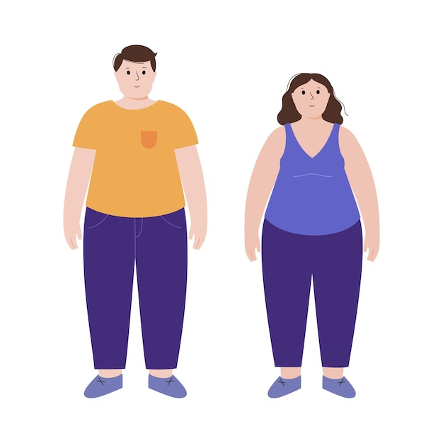 Obese woman and man