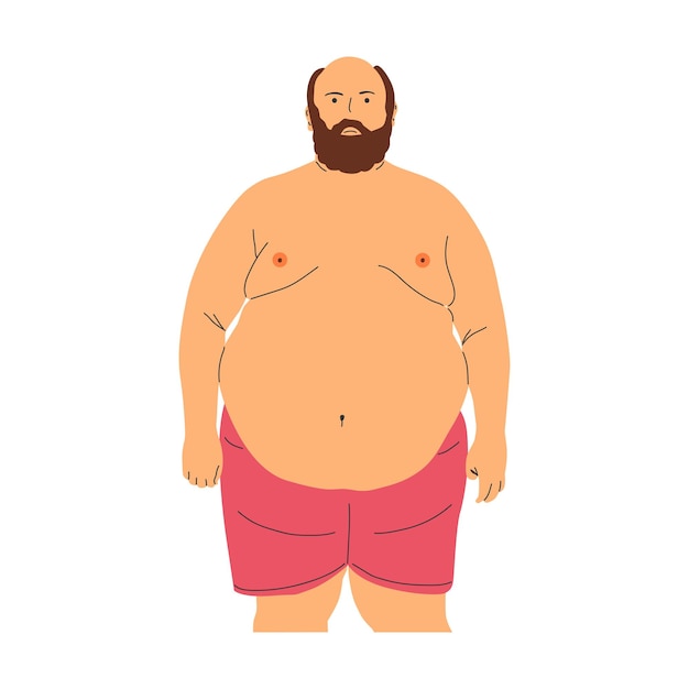 Vector obesitas mensen met overgewicht karakter vector illustratie