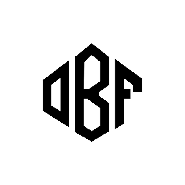 OBF letter logo ontwerp met veelhoek vorm OBF veelhoek en kubus vorm logo ontwerp OBF zeshoek vector logo sjabloon witte en zwarte kleuren OBF monogram bedrijf en vastgoed logo