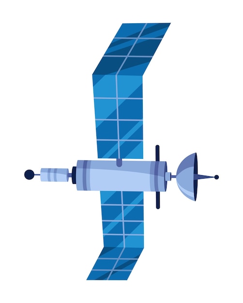 Объект может летать в слоях земной атмосферы. красочная инфографическая иконка спутника. векторная иллюстрация.