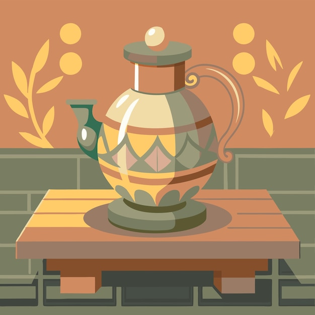 object in ceramics on a wooden table