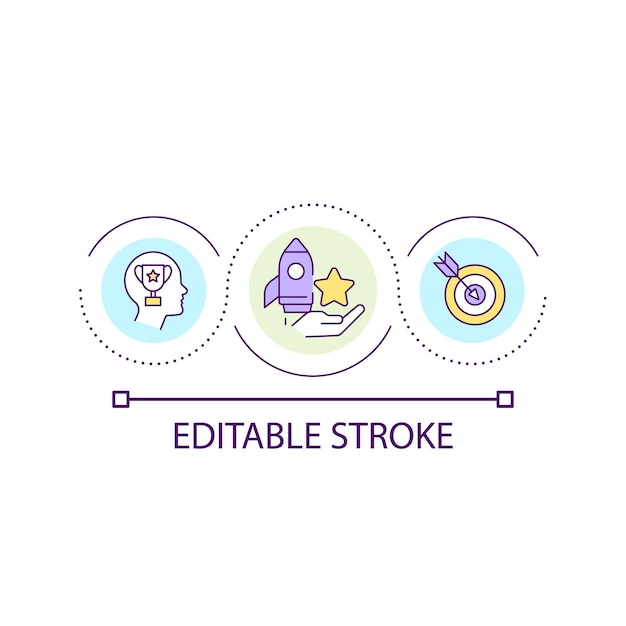 Vector objective goals setting loop concept icon