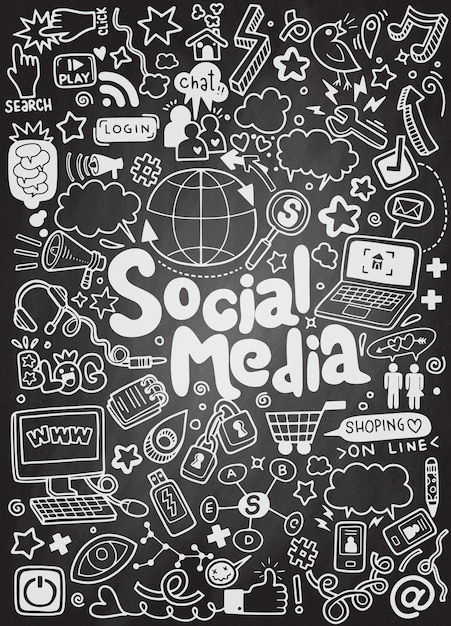 소셜 미디어 요소의 개체 및 기호