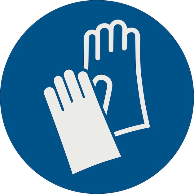 OBLIGATION SIGN PICTOGRAM WEAR PROTECTIVE GLOVES ISO 7010 M009