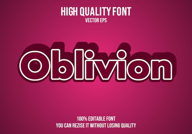 Vector oblivion vector text font effect