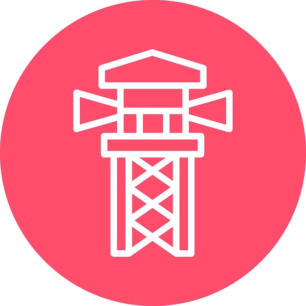 Vector observation tower icon style