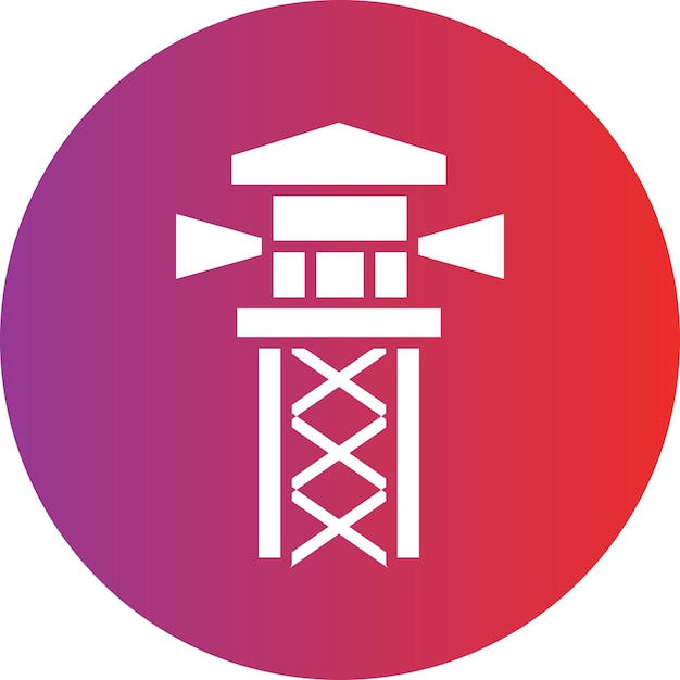 Vector observation tower icon style