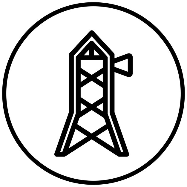 Vector observation tower icon style