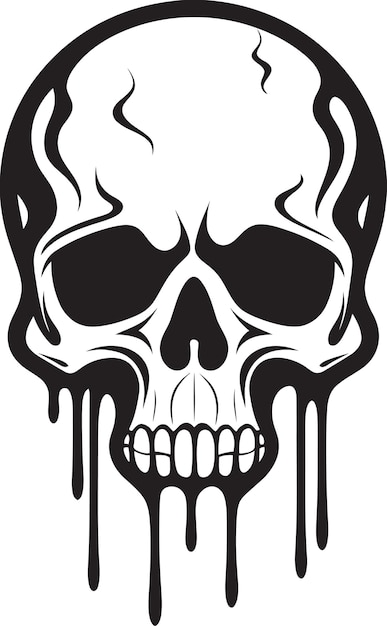 Obsidian ooze melting slime skull icon design dystopian drip black slime logo met schedel