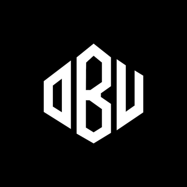 Дизайн логотипа буквы OBU с формой многоугольника OBU многоугольная и кубическая форма дизайна логотипа OBU шестиугольный векторный шаблон логотипа белые и черные цвета OBU монограмма бизнес и логотип недвижимости