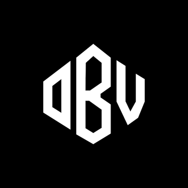 OBV ポリゴン フォームのロゴのデザイン OBV ポリーゴンとキューブの形のロゴデザイン OBV ヘクサゴン ベクトル ロゴのテンプレート 白と黒の色 OBV モノグラム ビジネスと不動産のロゴ