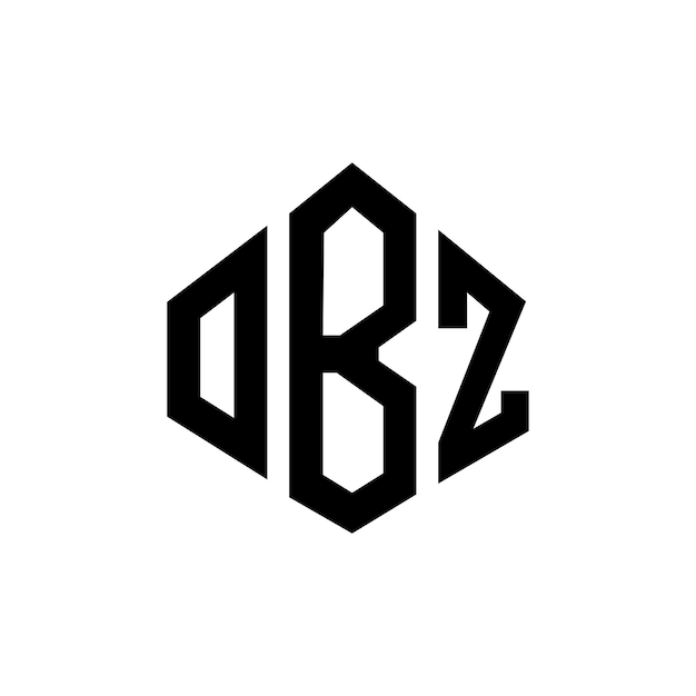 Obz letter logo ontwerp met veelhoek vorm obz veelhoek en kubus vorm logo ontwerp obz zeshoek vector logo sjabloon witte en zwarte kleuren obz monogram bedrijf en vastgoed logo