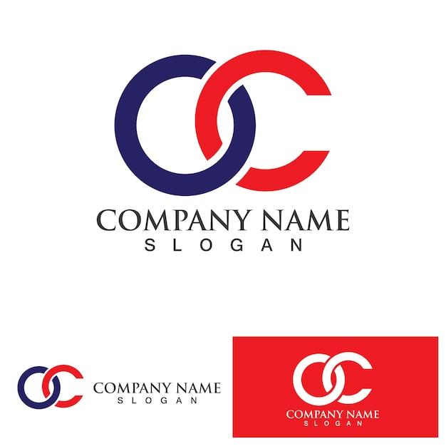 Oc initial letter logo vector