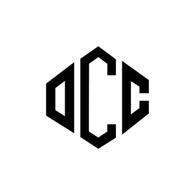 Vector occ letter logo ontwerp met veelhoek vorm occ veelhoek en kubus vorm logo ontwerp occ zeshoek vector logo sjabloon witte en zwarte kleuren occ monogram bedrijf en vastgoed logo