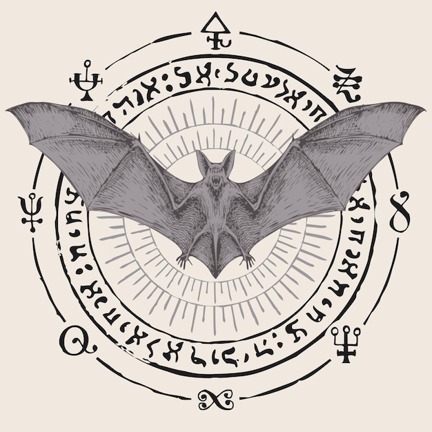 Occult poster with bat