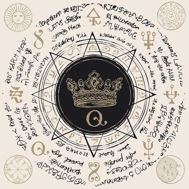 оккультный плакат с короной