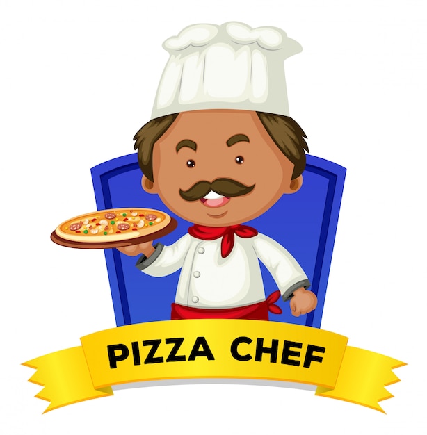 Occupation wordcard with word pizza chef