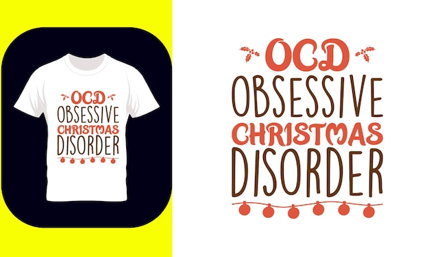 Vector ocd obsessive christmas disorder shirt, kerstsublimatie, retro kerst, vectorillustratie