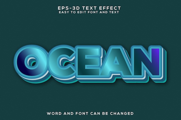 Oceaan 3D tekst effect