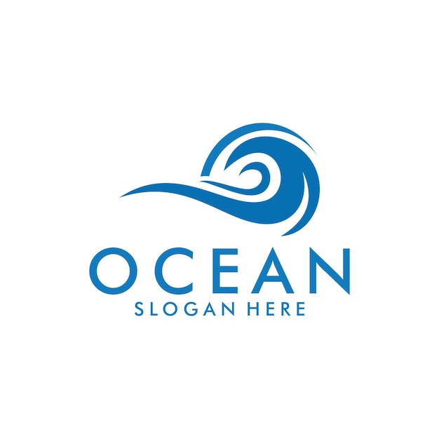 Oceaan golf logo vector zee golven logo golven logo vector sjabloon