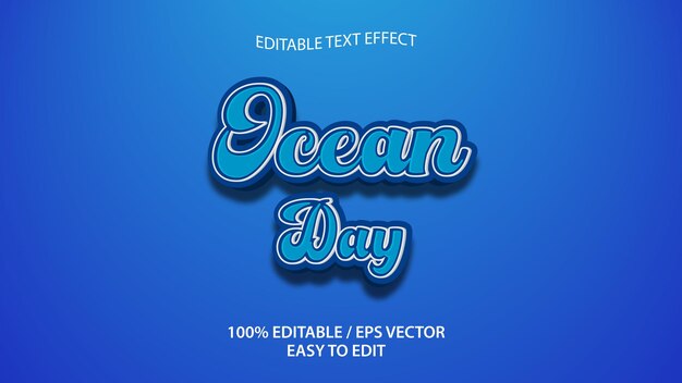 Oceaan teksteffect eps premium vector