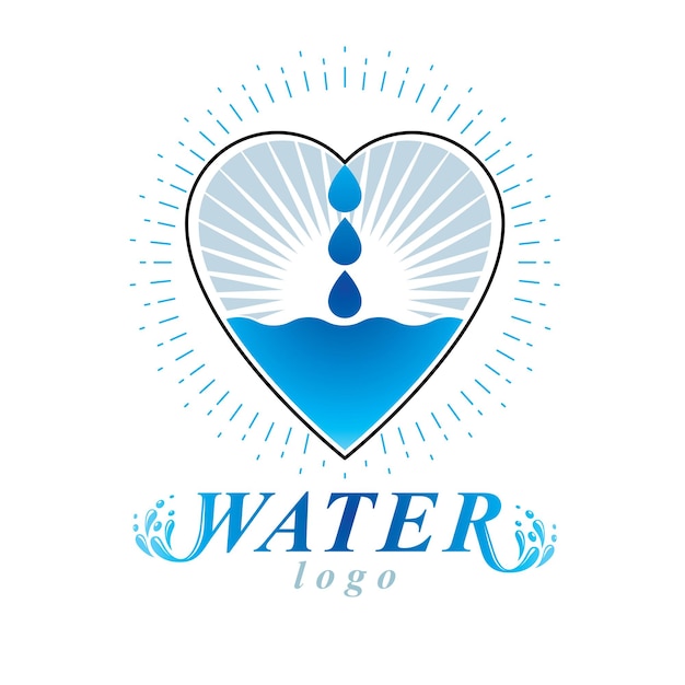 Oceaan versheid thema vector logo. advertentie voor waterzuivering. leven in harmonie met de natuur concept.