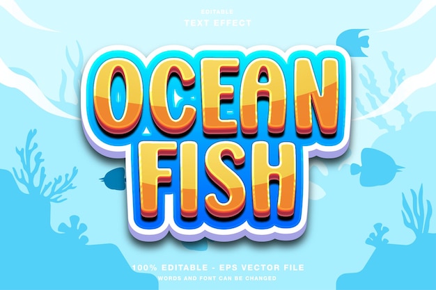 Oceaanvis 3D Cartoon-teksteffect