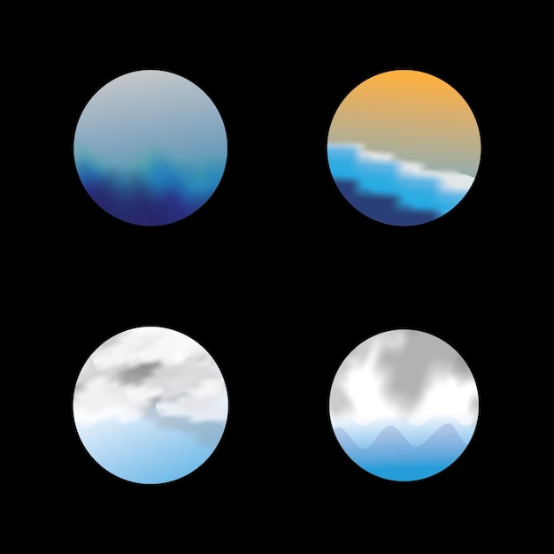 Ocean abstrack roundshape vector logo