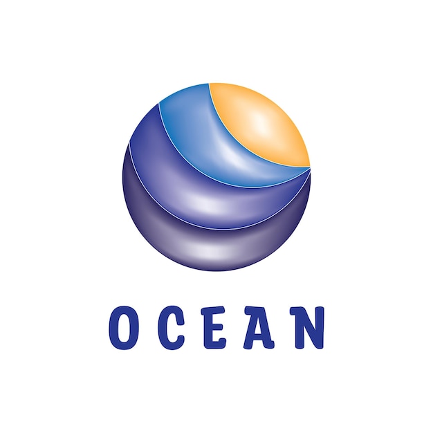 海洋アブトラック円形ベクトルのロゴ