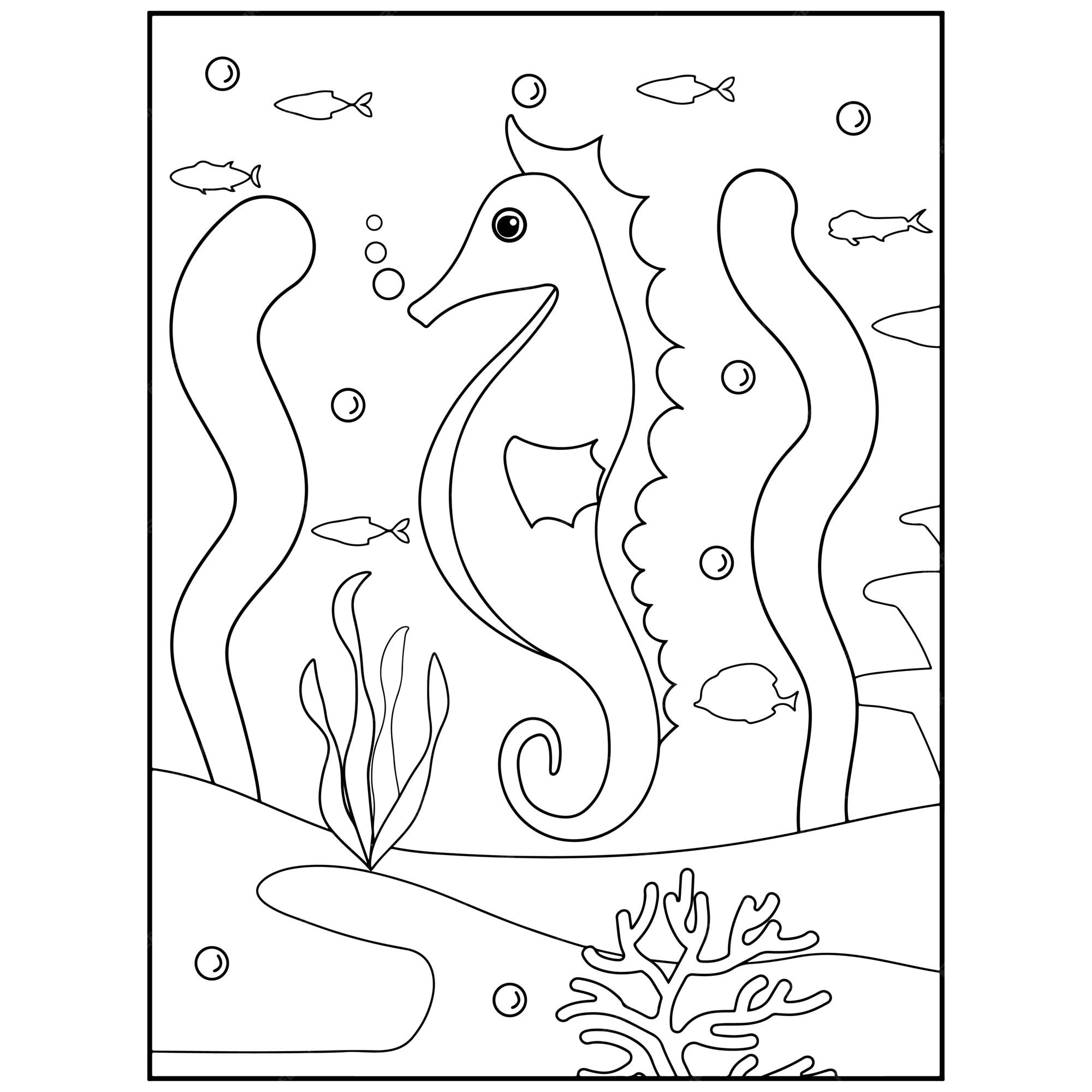 Ocean Animals Coloring Pages For Kids Pro Vector 6414 - vrogue.co
