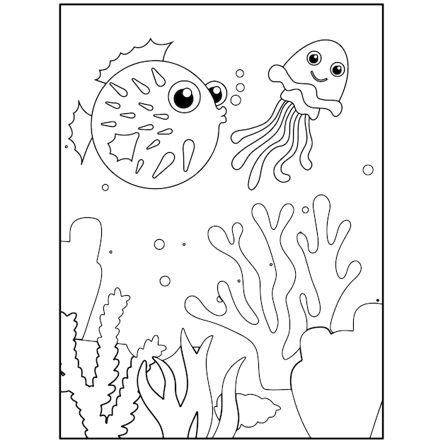 Ocean Animals Coloring Pages For kids