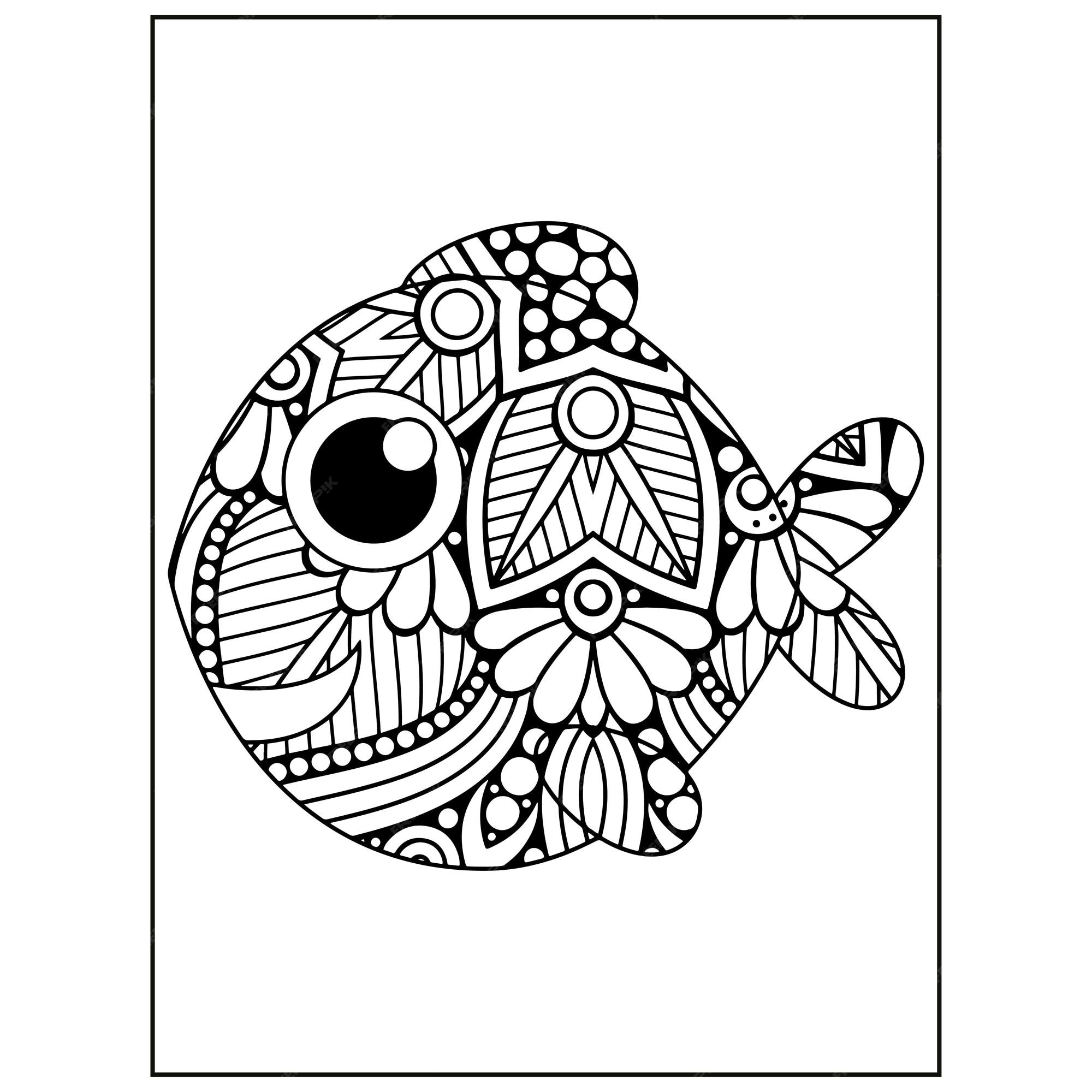 Premium Vector | Ocean animals mandala coloring pages Premium Vector | Ocean animals mandala coloring pages