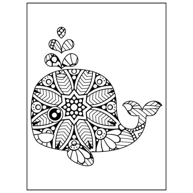 Ocean Animals mandala coloring pages