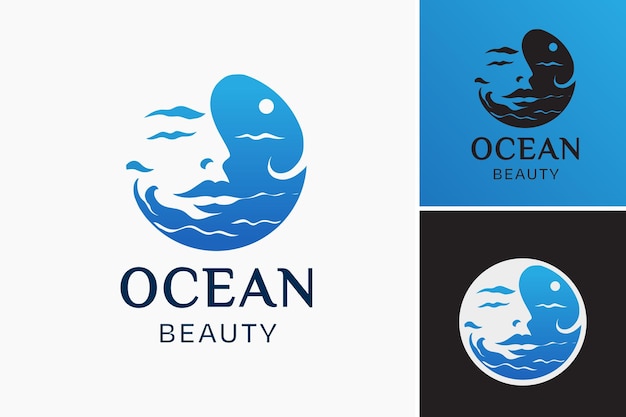 Вектор ocean beauty logo design — это дизайн, подходящий для бизнеса, связанного с океанским пляжем.