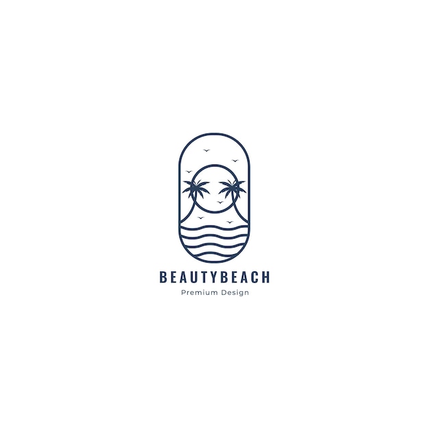 Ocean beauty logo design vector