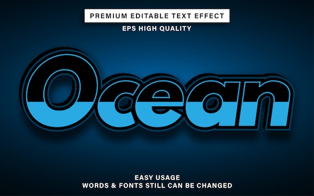 Ocean blue editable text effect