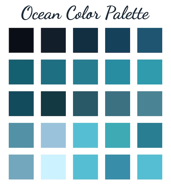 Vettore palette di colori dell'oceano