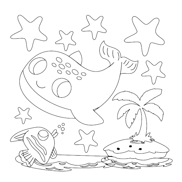 Disegni da colorare oceanici per bambini stampabili