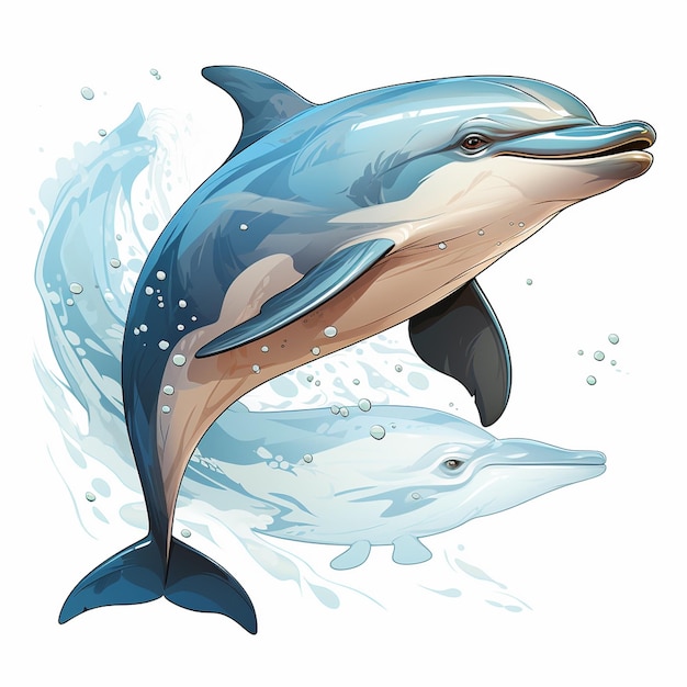 Vector ocean dolphin sea fish nature animal vector illustration water wildlife marine underwater