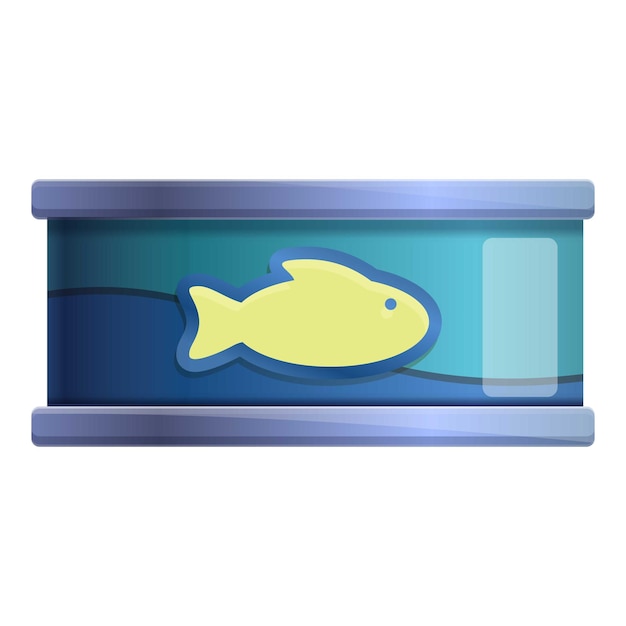 Vector ocean fish tin can icon cartoon of ocean fish tin can vector icon for web design isolated on white background