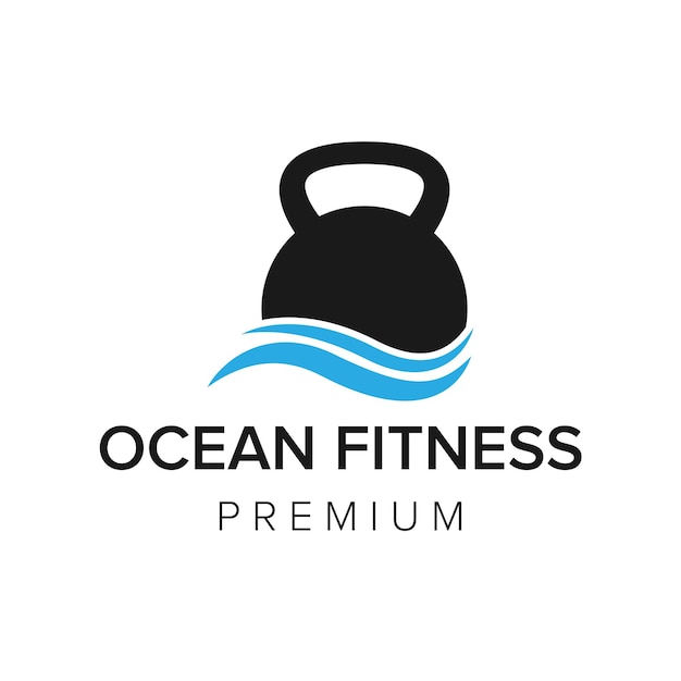 Ocean fitness logo icon vector template