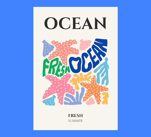 Ocean and Fresh Summer Poster Design