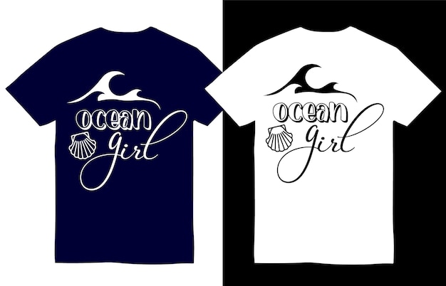 Vector ocean girl beach svg t shirt design