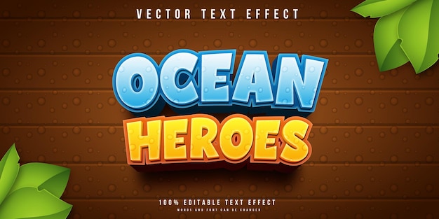 Ocean heroes bewerkbaar teksteffect