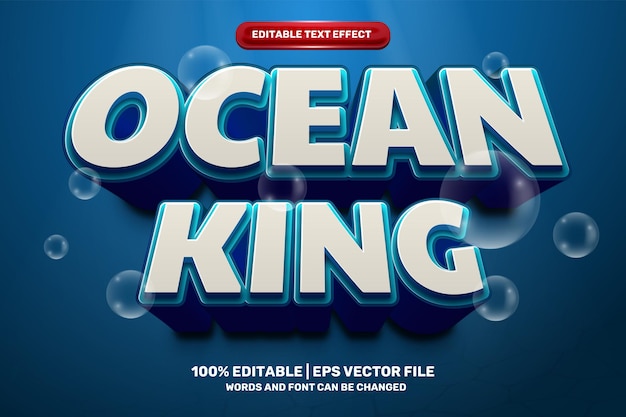 Ocean king 3d editable text effect style