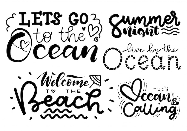 Vector ocean lettering