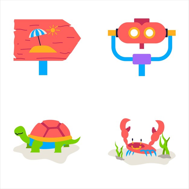 Vector ocean life stickers part 3