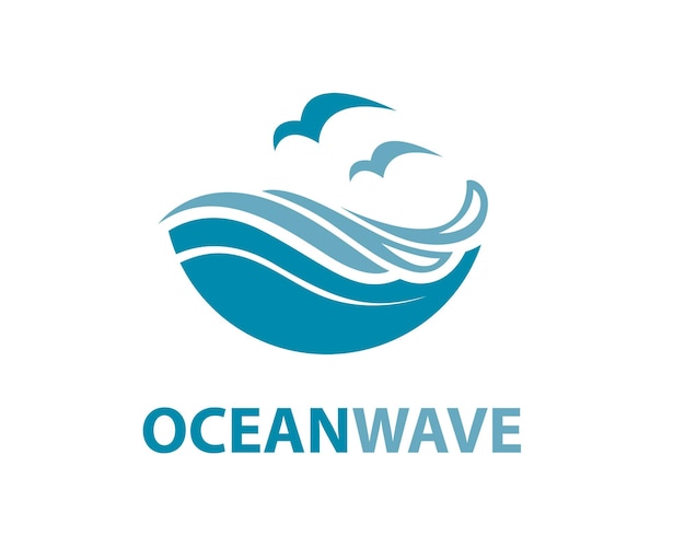Design del logo dell'oceano