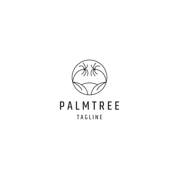 Ocean palm tree logo icon design template