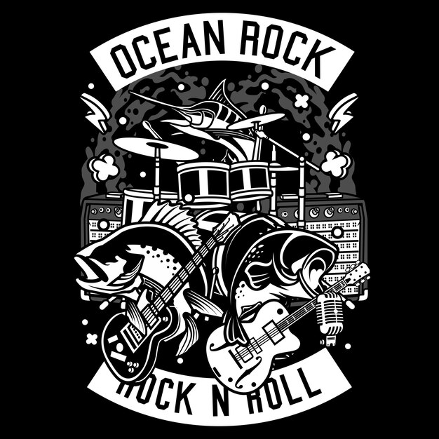 Vector ocean rock cartoon